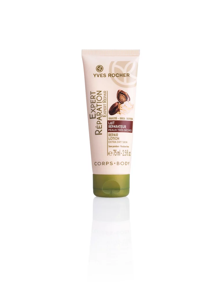 Photographie packshot d'un lait réparateur soin corps sur fond blanc - Photographe packshot cosmétiques - photographe e-commerce - photographe produits cosmétiques - Aurore Aivrest