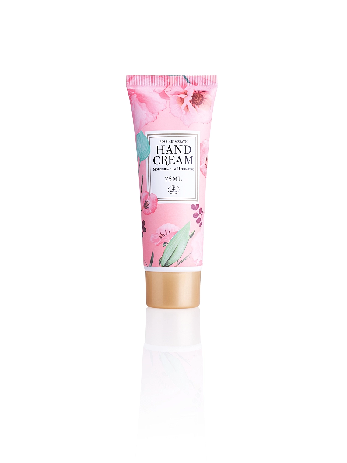 Photographie packshot d'une crème mains rose sur fond blanc - Photographe packshot cosmétiques - photographe e-commerce - photographe produits cosmétiques - Aurore Aivrest