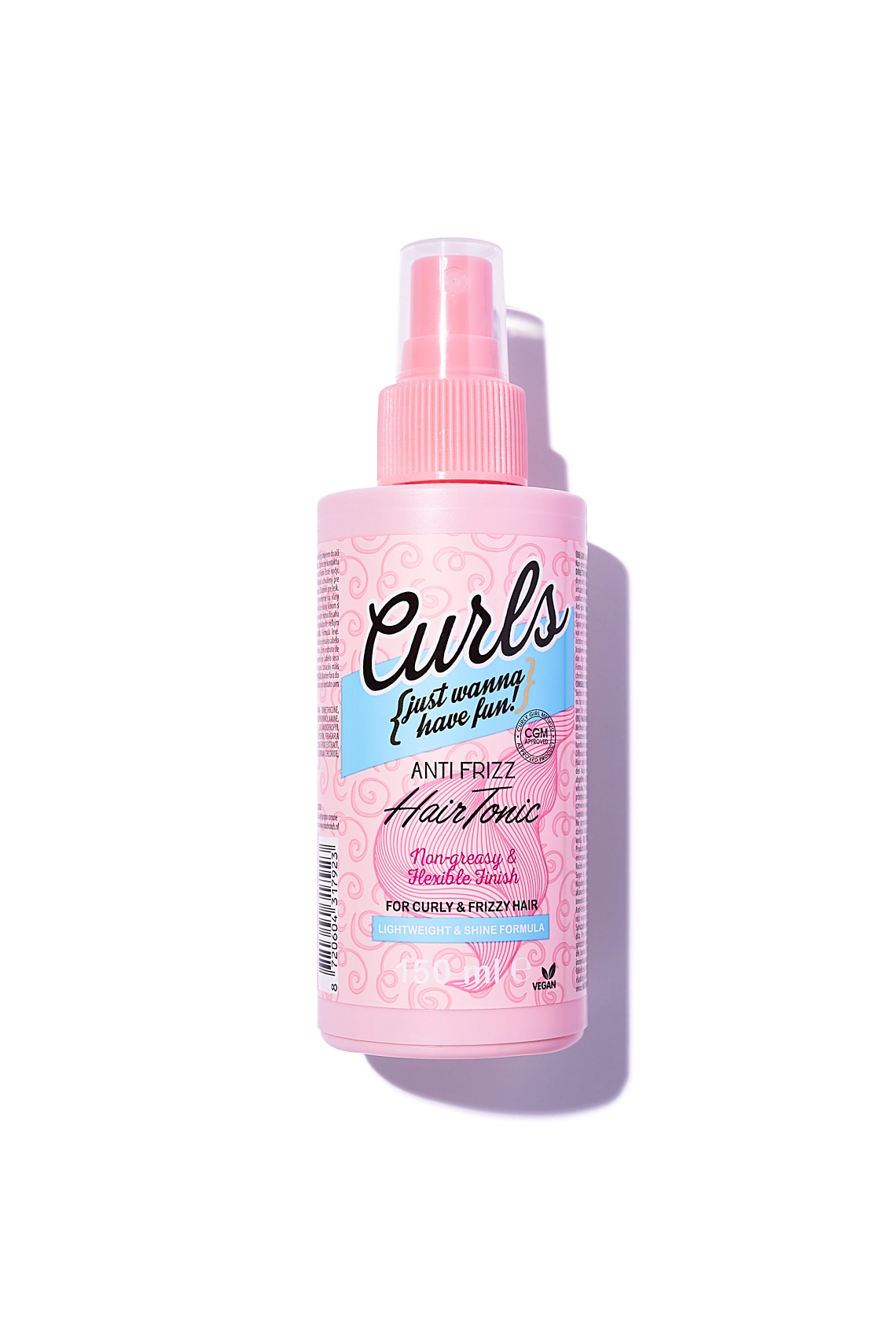 Photographie packshot d'un spray anti frizz rose sur un fond blanc - Photographe packshot cosmétiques - photographe e-commerce - photographe produits cosmétiques - Aurore Aivrest