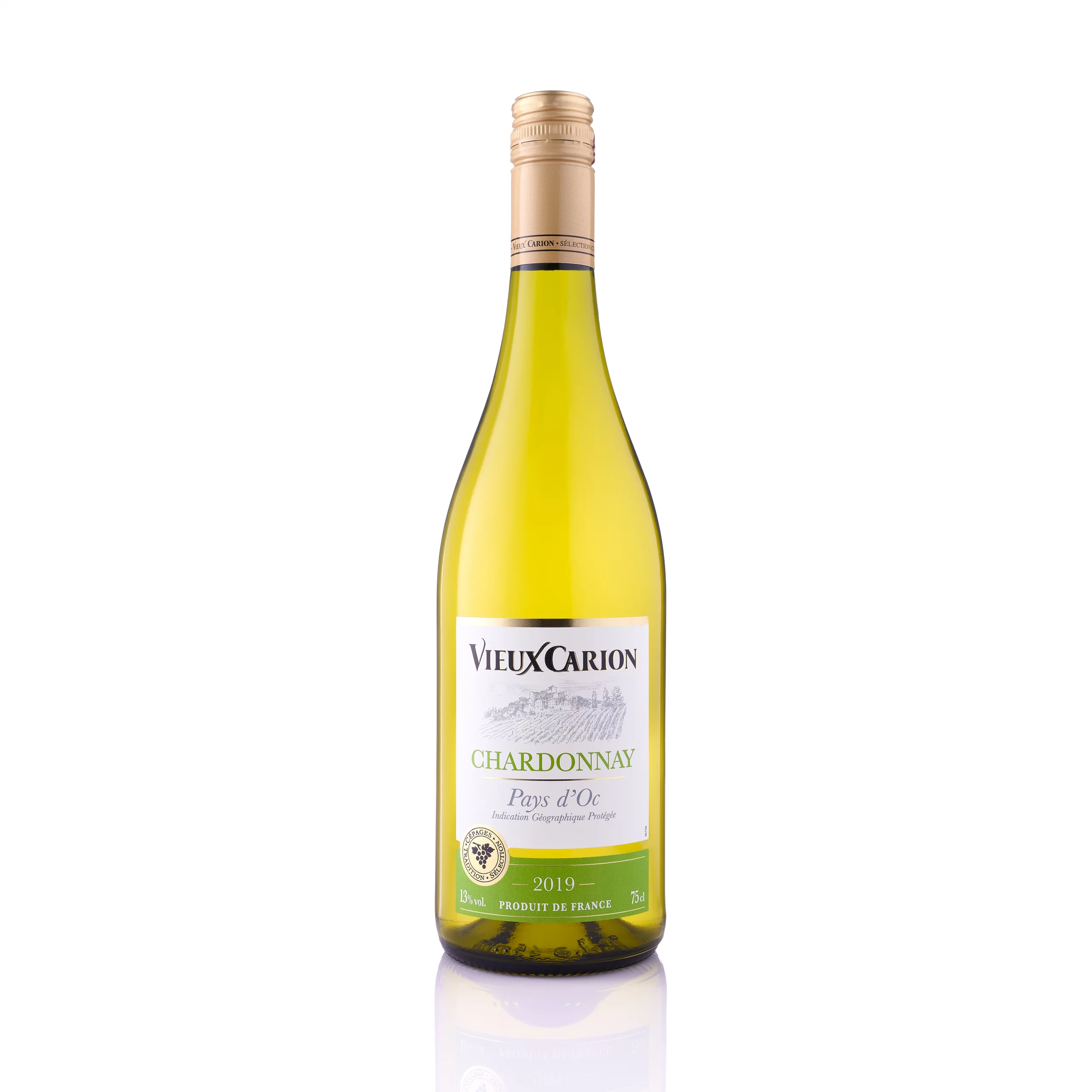 Photographie packshot d'une bouteille de vin blanc sur fond blanc - Photographe bouteille - Photographe vin - photographe packshot boissons - Aurore Aivrest